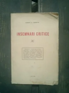 Insemnari critice - Const. V. Gerota