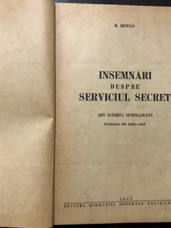 INSEMNARI DESRE SERVICIUL SECRET-R.ROWEN,1952