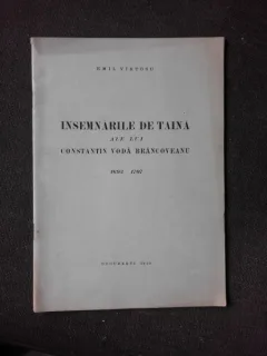 INSEMNARILE DE TAINA ALE LUI CONSTANTIN VODA BRANCOVEANU 1693-1707 - EMIL VIRTOSU
