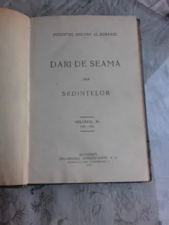 INSTITUTUL GEOLOGIC AL ROMANIEI, DARI DE SEAMA ALE SEDINTELOR, VOLUMUL XI 1922-1923