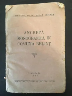 Institutul Social Banat-Crisana - Ancheta Monografica in Comuna Belint