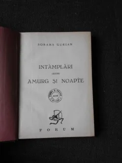 INTAMPLARI DINTRE AMURG SI NOAPTE - SORANA GURIAN