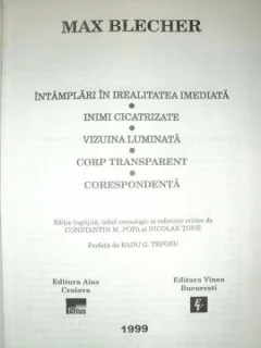 INTAMPLARI IN IREALITATEA IMEDIATA INIMI CICATRIZATE ... M.BLECHER