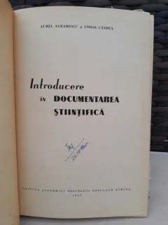 INTRODUCERE IN DOCUMENTAREA STIINTIFICA - DE AUREL AVRAMESCU SI VIRGIL CANDEA