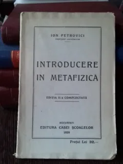INTRODUCERE IN METAFIZICA - I. PETROVICI