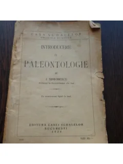 INTRODUCERE IN PALEONTOLOGIE- I.SIMIONESCU
