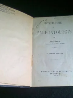 INTRODUCERE IN PALEONTOLOGIE- I.SIMIONESCU