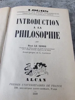 INTRODUCTION A LA PHILOSOPHIE  - RENE LE SENNE  (CARTE IN LIMBA FRANCEZA)
