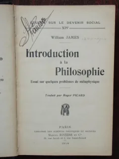 INTRODUCTION A LA PHILOSOPHIE - WILLIAM JAMES