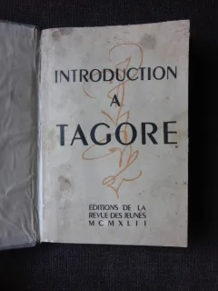 INTRODUCTION A TAGORE  (CARTE IN LIMBA FRANCEZA)