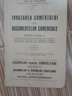 Invatarea comertului si a documentelor comerciale, manual clasa I-a - Alex.St. Tanasescu