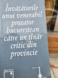 Invataturile unui venerabil prozator bucurestean catre un tanar critic din provincie - Paul Georgescu