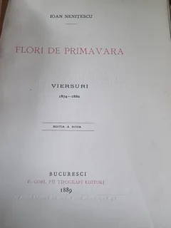 Ioan Nenitescu - Flori de Primavara Viersuri 1874-1889