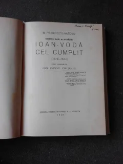 IOAN VODA CEL CUMPLIT - B.PETRICEICU-HASDEU  COMENTATA DE ION CONST. CHITIMIA