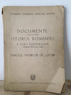 Ion Donat, S. Caracas, N. Ghinea, M. Kandel - Documente privind Istoria Rominiei. B. Tara Romineasca Veacul XVII (1601-1625). Indicele Numerelor de Locuri