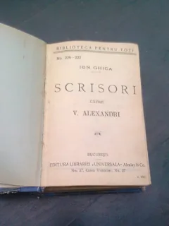 ION GHICA SCRISORI CATRE V. ALECSANDRI 3 VOLUME COLIGATE, DIN COLECTIA BIBLIOTECA PENTRU TOTI