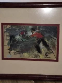 Tablou Iosif Rosenbluth - Lupta (pastel)