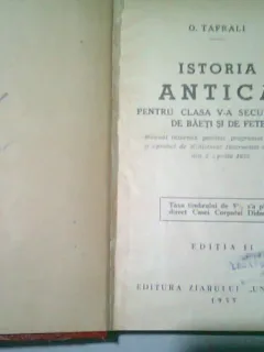 ISTORIA ANTICA PT CLASA A 5-A SECUNDARA DE BAIETI SI DE FETE - O. TAFRALI