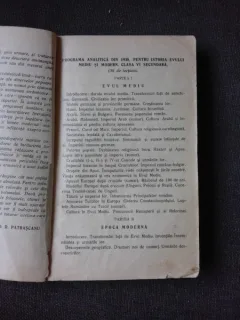 ISTORIA EVULUI MEDIU SI MODERN PENTRU CLASA VI - A SECUNDARA - D . D . PATRASCANU  EDITIA I