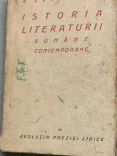 Istoria literaturii contemporane - Eugen Lovinescu - din biblioteca lui Geo Dumitrescu - vol III Evolutia poeziei lirice