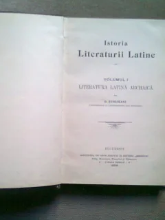 ISTORIA LITERATURII LATINE - D. EVOLCEANU   VOL.1