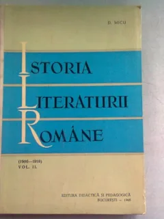 ISTORIA LITERATURII ROMANE - D. MICU   VOL.I+II