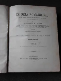 ISTORIA ROMANILOR - V.A. URECHIA  (CURS SUSTINUT LA FACULTATEA DE LITERE DIN BUCURESTI)