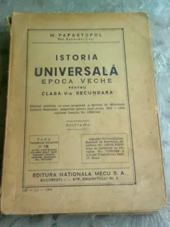 ISTORIA UNIVERSALA, EPOCA VECHE, PENTRU CLASA V-A SECUNDARA - M. PAPASTOPOL