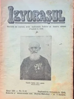 Izvorasul - revista de muzica, arta nationala, folklor si teatru satesc - nr. 9-10, septembrie-octombrie 1940