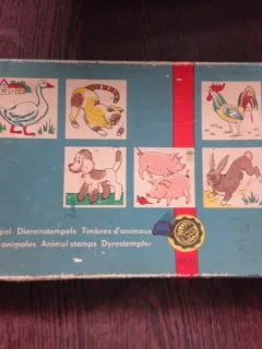 JOC VECHI, PENTRU COPII, STAMPILE PENTRU TIMBRE CU ANIMALE