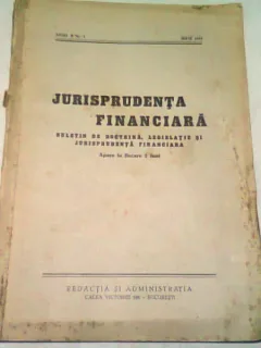 JURISPRUDENTA FINANCIARA NR.1/IULIE  1937