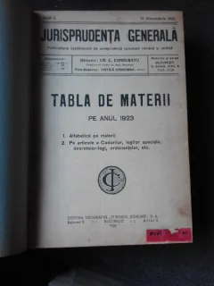 Jurisprudenta Generala 1923
