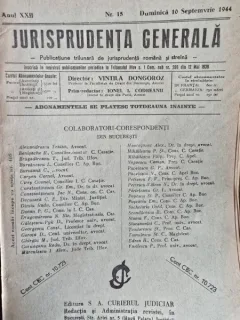 Jurisprudenta generala nr.15/1944