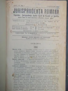 JURISPRUDENTA ROMANA 1922