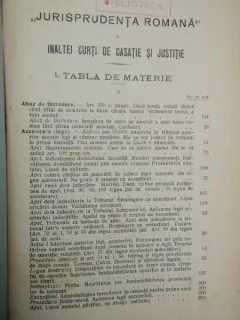 JURISPRUDENTA ROMANA A INALTEI CURTI 1929