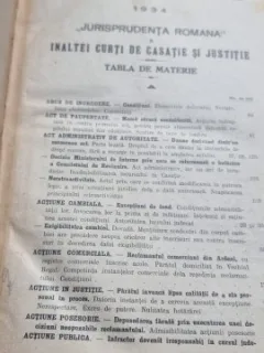 JURISPRUDENTA ROMANA A INALTEI CURTI 1934