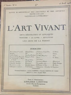 L art vivant-revista in franceza, nr. 8, aprilie 1925