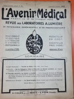 L Avenir Medical 22 Annee nr. 8 Septembre-Octombre 1925