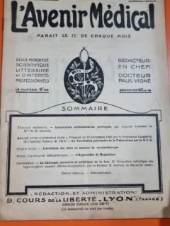 L Avenir Medical 27 Annee Nr. 1 Janvier 1930