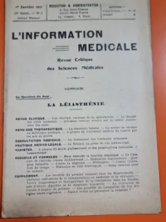 L Information Medicale 13 Annee Nr. 1 Janvier 1931