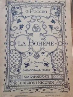 La Boheme - G. Puccini partitura opera completa per canto e pianoforte
