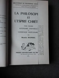 LA PHILOSOPHIE ET L'ESPRIT CHRETIEN - MAURICE BLONDEL  VOL.I  (CARTE IN LIMBA FRANCEZA)