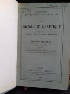 LA SOCIOLOGIE GENETIQUE - FRANCOIS COSENTINI