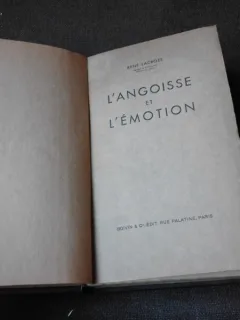 L ANGOISSE ET L EMOTION - RENE LACROZE  (CARTE IN LIMBA FRANCEZA)