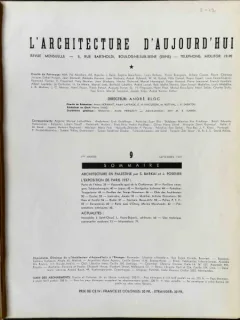 L'ARCHITECTURE D'AUJOURD'HUI nr. 9 - 1937