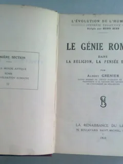 LE GENIE ROMAIN DANS LA RELIGION - ALBERT GRENIER