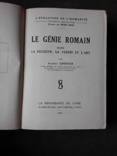 LE GENIE ROMAIN DANS LA RELIGION, LA PENSEE ET L'ART - ALBERT GRENIER  (CARTE IN LIMBA FRANCEZA)
