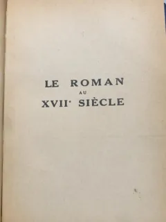 Le roman au XVII siecle