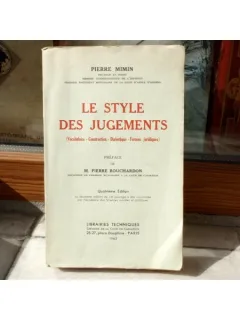Le style des Jugements , Pierre Mimin , 1962