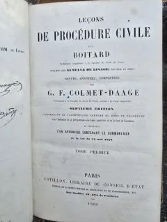 Lecons de Procedure Civile - Boitard tome premiere